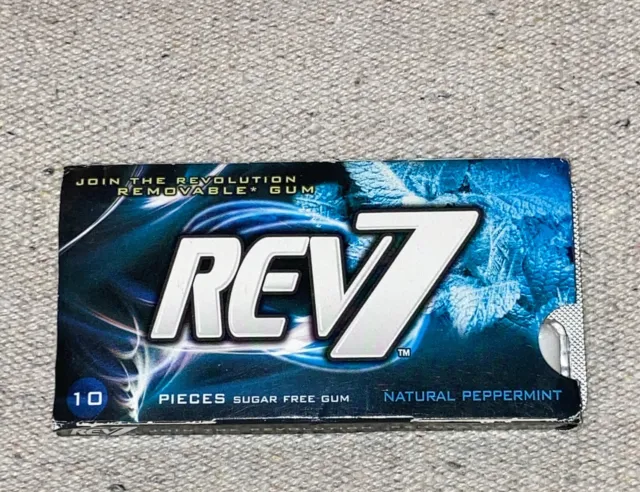 Rev7 Removable chewing gum Collectible sugar free natural Peppermint 1 Pack
