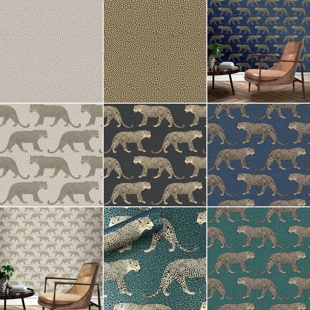 RASCH PORTFOLIO LEOPARD Animal Skin Print Metallic Wallpaper Various