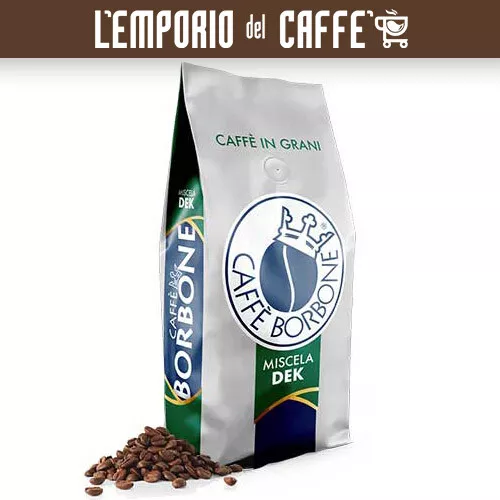 1 Kg Caffè Borbone in Grani Beans Miscela Dek caffe Decaffeinato Verde
