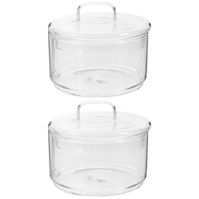 2 PCS Vorratsdose Aus Glas Apothekergläser Aus Kristall Versiegeltes Glas