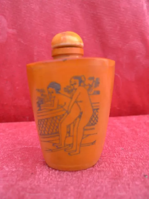 alte Snuff - Bottle__erotische Darstellungen__China__Richflasche__beschnitzt_! !