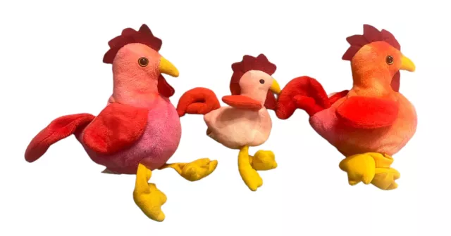 Ty Beanie Babies /Lot of 3 Birds Strut