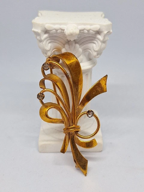 Broche Ancienne Plaquée Or Des Années 30-40 - Occasion, Style Vintage, Pour Collection Ou Customisation