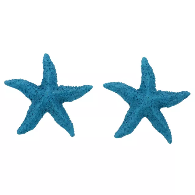 2 piezas miniaturas náuticas de cinco dedos estrella de mar decoración falsa animal marino