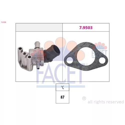 Termostato Refrigerante Facet 7.8108 Made In Italy - Oe Equivalent per Fiat