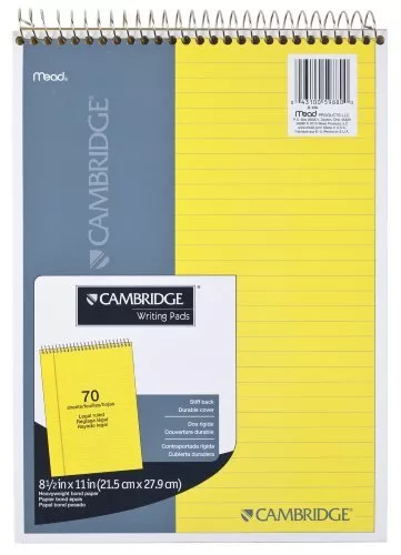 Mead Legal Pad Writing Pads Top Bound Wide Ruled Paper 8-1/2" x 11" 70 Sheets...