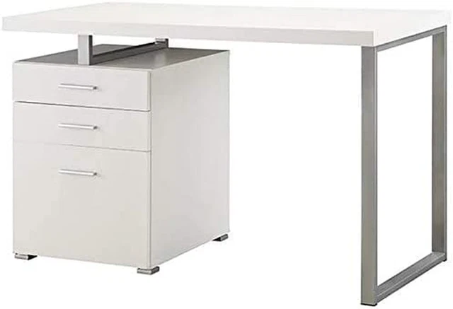 Coaster Furniture Brennan Modern 3 Drawer Home Office Writing Computer Desk Silv