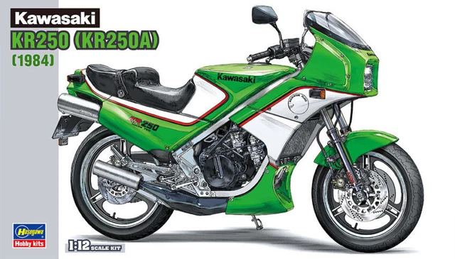 Miniature Moto De Construire Hasegawa Kawasaki KR250 Model Kit 1:12 Moteur Bike