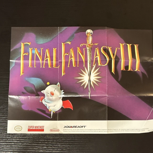 FINAL FANTASY III 3 Promo B2 Poster Nintendo DS Japan 2006