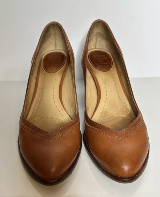 FRYE Women's Cynthia Pump Heels Brown Leather Size 7.5