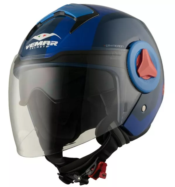 CASCO HELMET MOTO Jet Visierino Vemar Breeze Radar Deep Blu Tg M EUR 83 40 PicClick IT