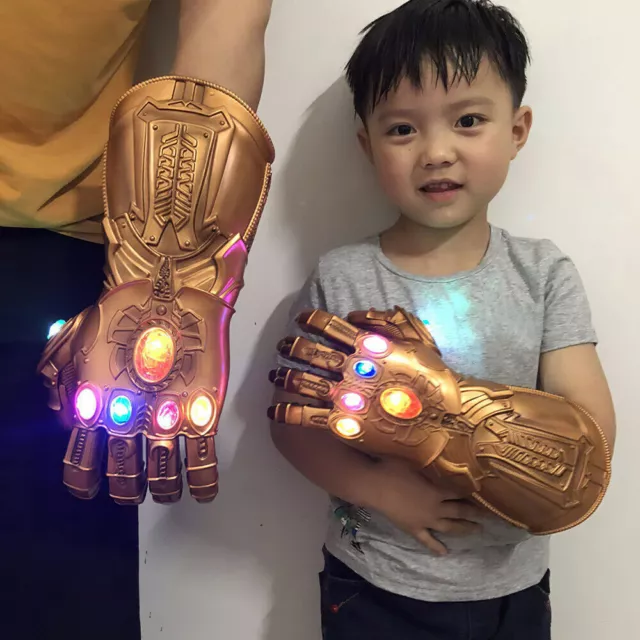 Kids Avengers Infinity War Gauntlet LED Light Thanos Glove Cosplay Props Gift AU 2