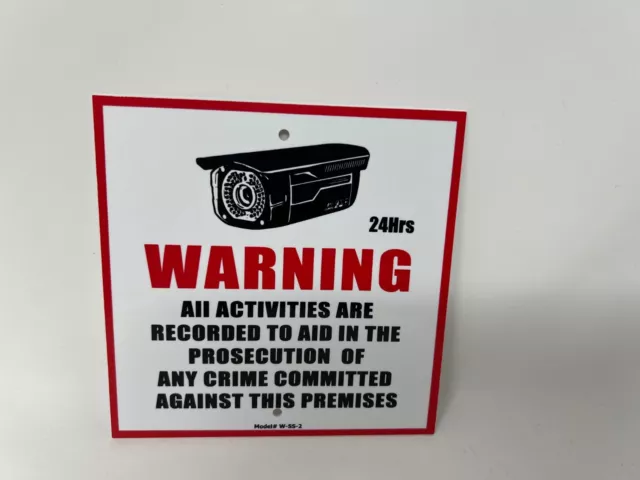 Warning Signs 24 Hour Video Surveillance Security Sign - Cctv Camera