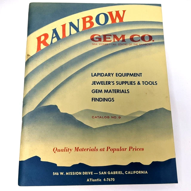 c1950s San Gabriel, CA Rainbow Gem Co Stones Lapidary Catalog Book Jeweler 2L