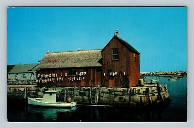Rockport MA, Motif Number One, Harbor, Massachusetts Vintage Postcard