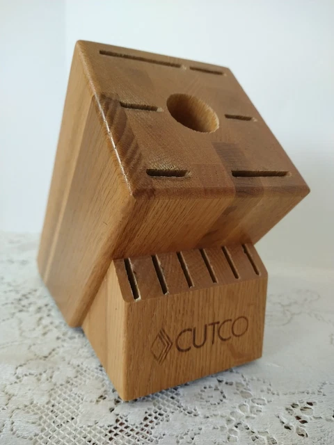 CUTCO #1744 - 13 Slot, Galley +6 Steak Knife Wood Block, Honey Oak - Block Only