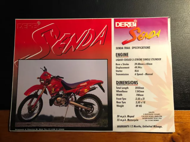 Genuine DERBI Senda/Vamos Motorcycle Range Sales Brochure (161)