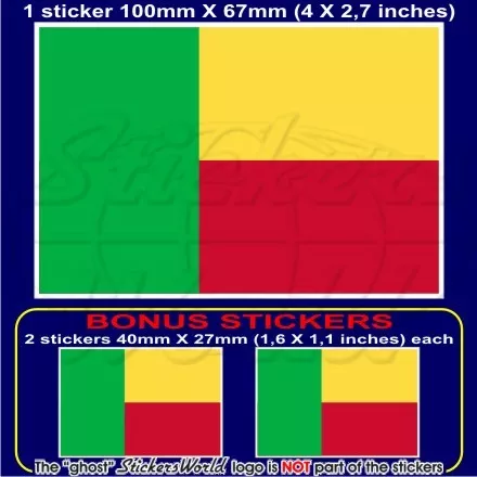 BENIN Flagge BENINISCHE Ex Dahomey Afrika Sticker Aufkleber 100mm x1+2 BONUS