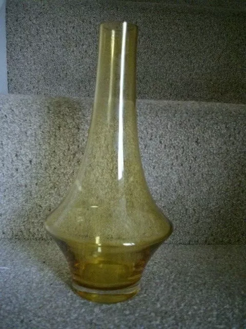 Vintage Amber Glass Vase by Erkkitapio Siiroinen for Riihimaki Finland -  29cm