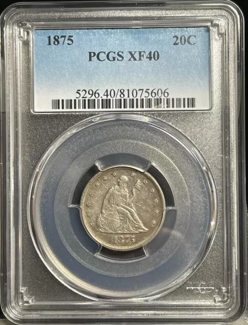 1875 20C Pcgs Xf40 Great Problem Free Coin!