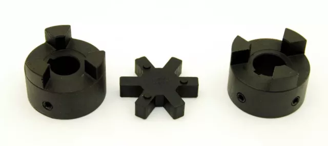 1/2" to 7/8" L095 Flexible 3-Piece L-Jaw Coupling Coupler Set & Rubber Spider