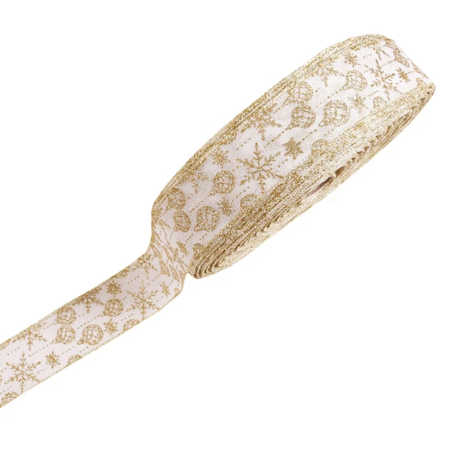 2 stücke Glitter Schneeflocke Design Band Weihnachten Festliche Party Decor