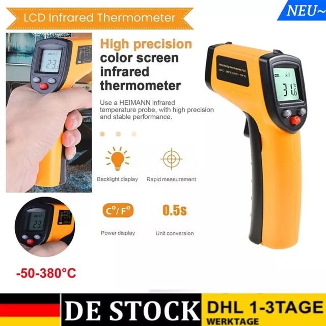 Laser Pyrometer Temperaturmessgerät Infrarot Thermometer Infrarotthermometer~NEU