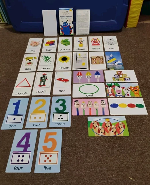 Vintage baby einstein numbers shapes discovery cards flash cards set