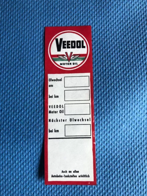 Veedol Original Ölwechsel Aufkleber  Inspektionsaufkleber Oldtimer sehr selten