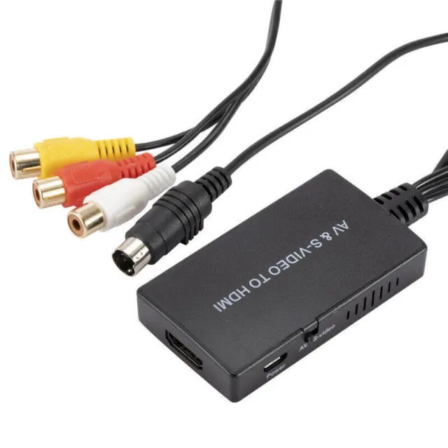 S-Video To HDMI Converter AV To HDMI Adapter RCA Conver 720p@60Hz For HDTV DVD