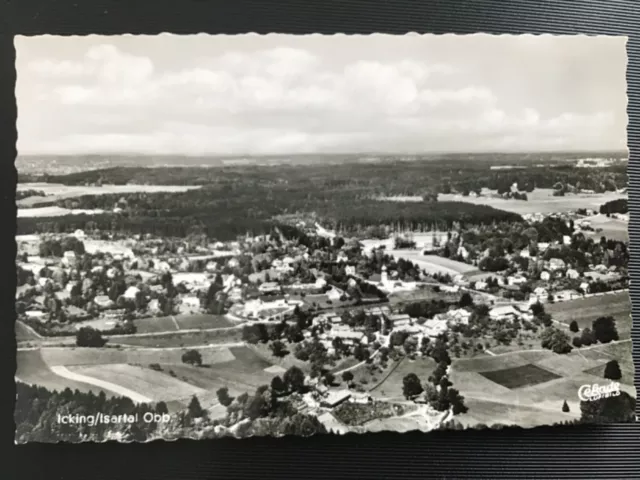 Icking in Isartal,Obb schöne rare sw Fotoansichtskarte um 1960, nicht gelaufen.