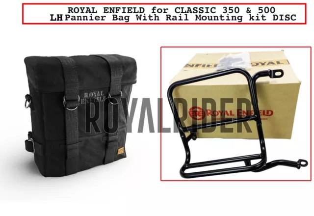 Sacoche de selle Royal Enfield LH, noire et montage sur disque pour Classic...