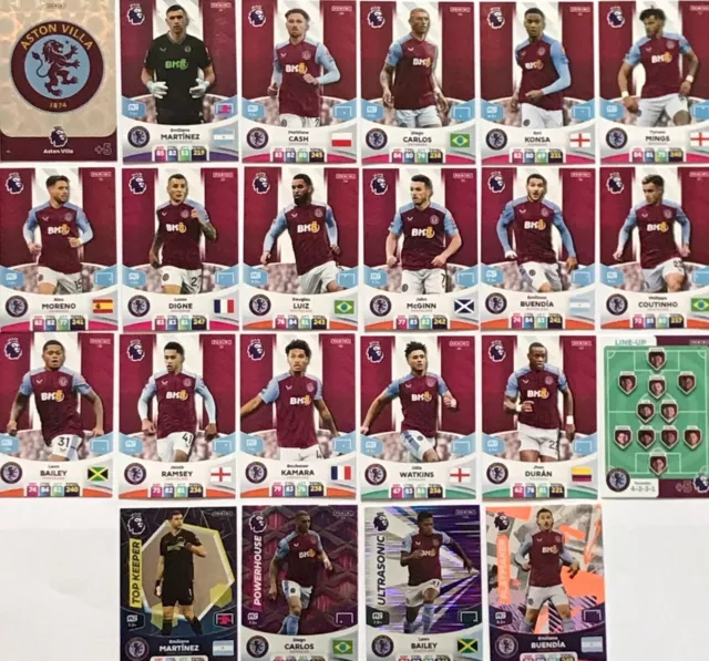 PANINI PREMIER LEAGUE Adrenalyn 2024 23 24 Aston Villa Base Team