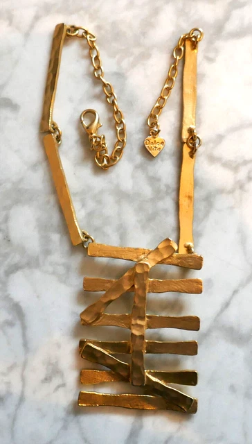 Collier Vintage Signé Dolce Vita En Métal Doré - Magnifique, Neuf Sans Emballage