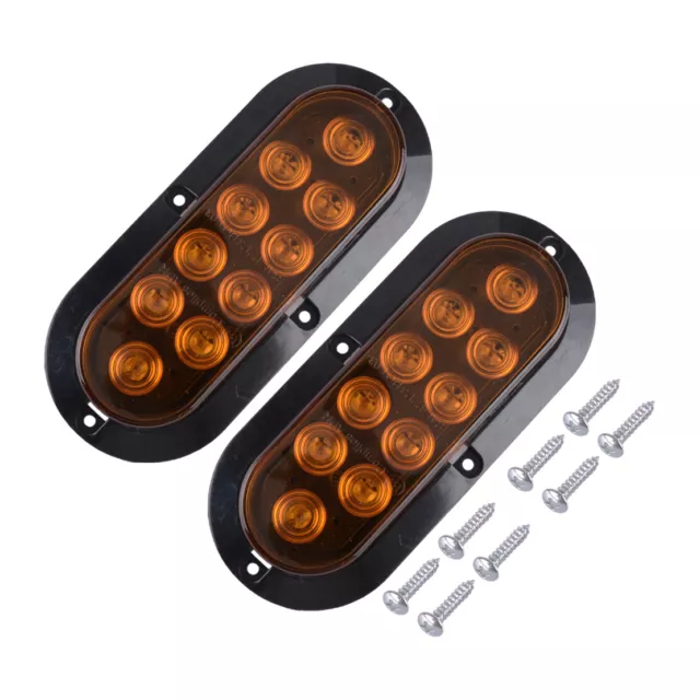 4Pcs Oval Truck Trailer Light 10-LED Stop Turn Signal Tail Reverse Backup Light 3