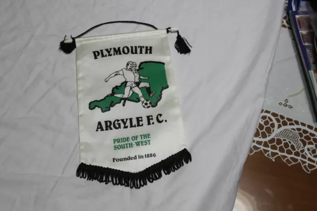 Banderin De Futbol  Muy Antiguo Del Equipo Plymouth Argyle F.c Muy Cotizado