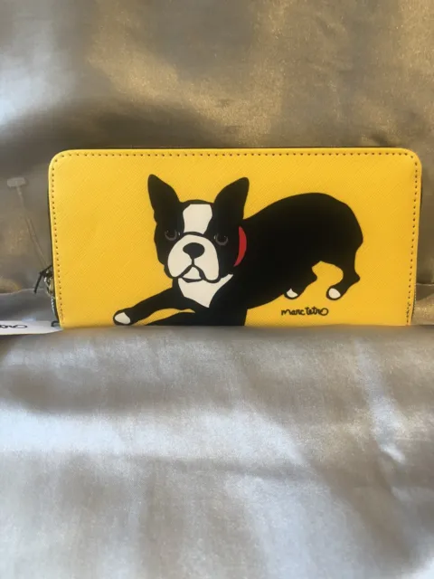 Boston Terrier Zipper 8” Wallet Yellow and Black
