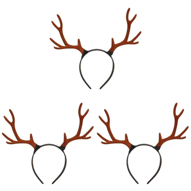 3 piezas Disfraz de astas de ciervo diadema iluminado Navidad headwear