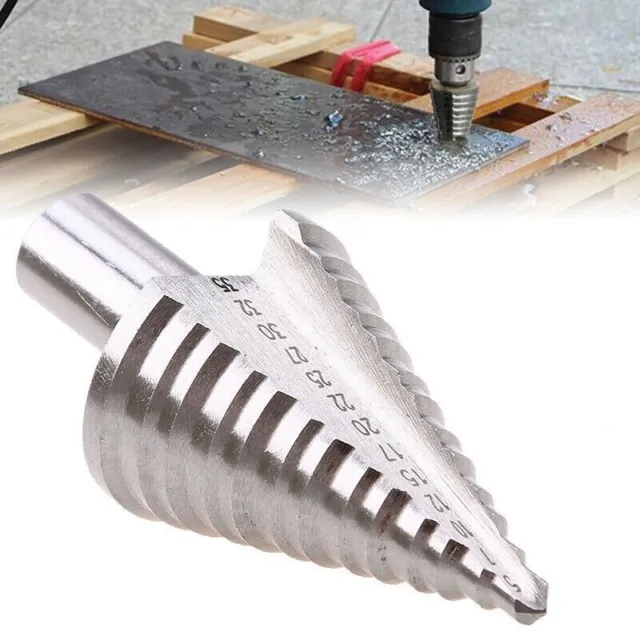 5-35mm HSS Spiral Grooved 2 Flute 13 Steps Drill Bit Hole Cutter Triangle Tool