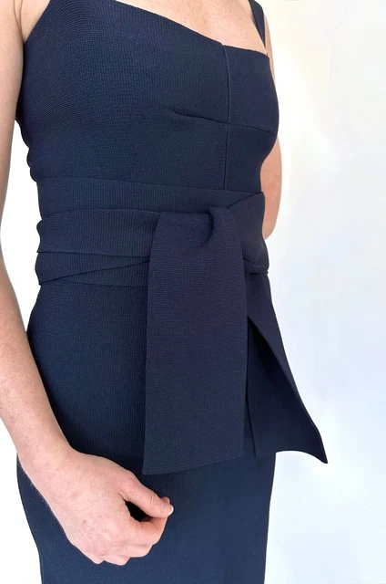 SCANLAN THEODORE WHITE crepe knit belted buckle dress size Small $496.00 -  PicClick AU