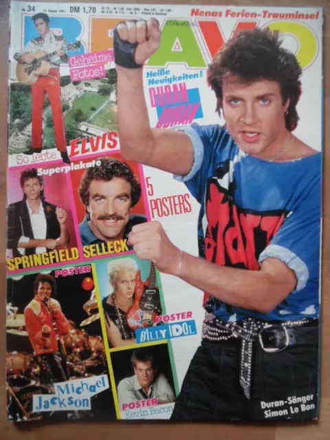 BRAVO 34 - 1984 Simon Tom Selleck Rick Billy Idol Jacko Nena Bruce Springsteen