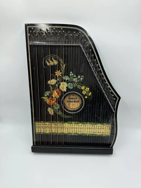 Vintage Zither Konzert Salon Harfe