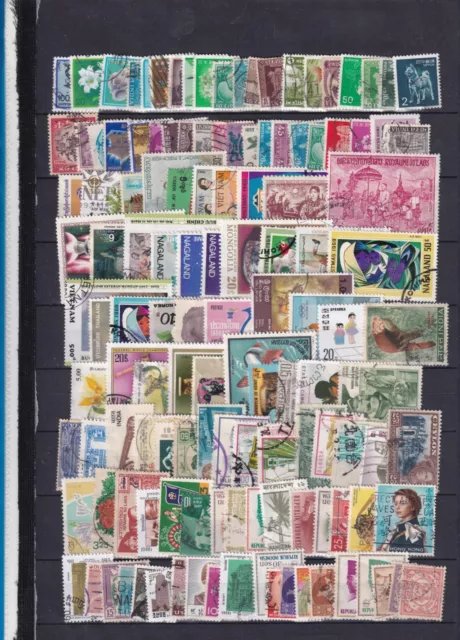 ASIE TOUS PAYS lot de 150 timbres obnliteres cote ??