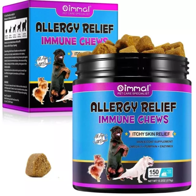 Dog Allergy Itchy Relief 150 Immune System Support Chews - Duck Flavour