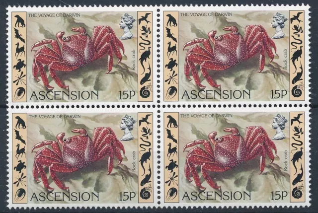 [BIN3222] Ascension Island 1982 Crabs good block of 4 stamps very fine MNH