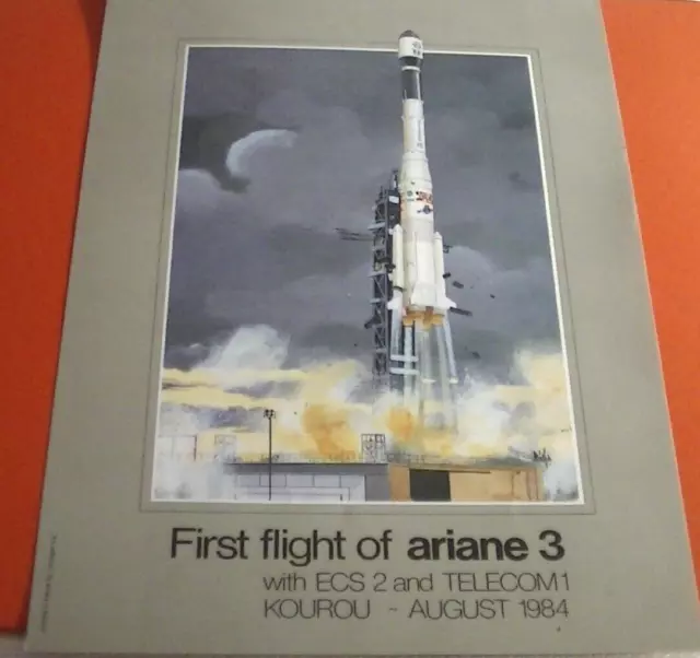 Affiche Lancement ARIANE V10 - 04/08/1984 - KOUROU - CSG