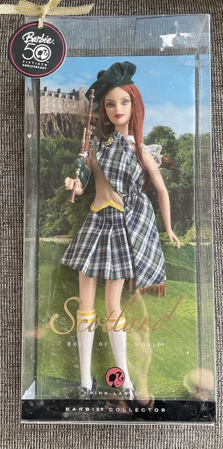 2008 Dolls of the World 50th Anniv. Scotland Barbie-Pink Label-N4973 NRFB