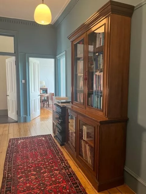Large Glazed Edwardian Library Bookcase/Display Cabinet 