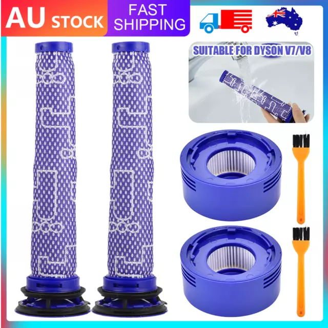 2x Pre & Post HEPA Filter For Dyson V8 V7 Animal Absolute Vacuum Replacement Aus