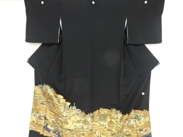 39646# Japanese Kimono / Antique Tomesode / Kinsai / Embroidery / Gion Festival